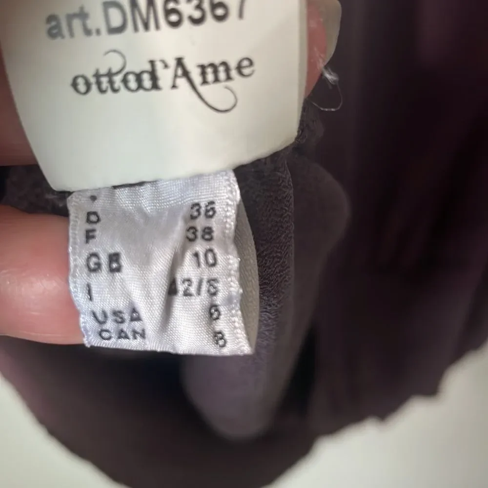 Ottod’Ame Anthropologie Made in Italy 100% cotton raw hem Eggplant sz 8 Boho